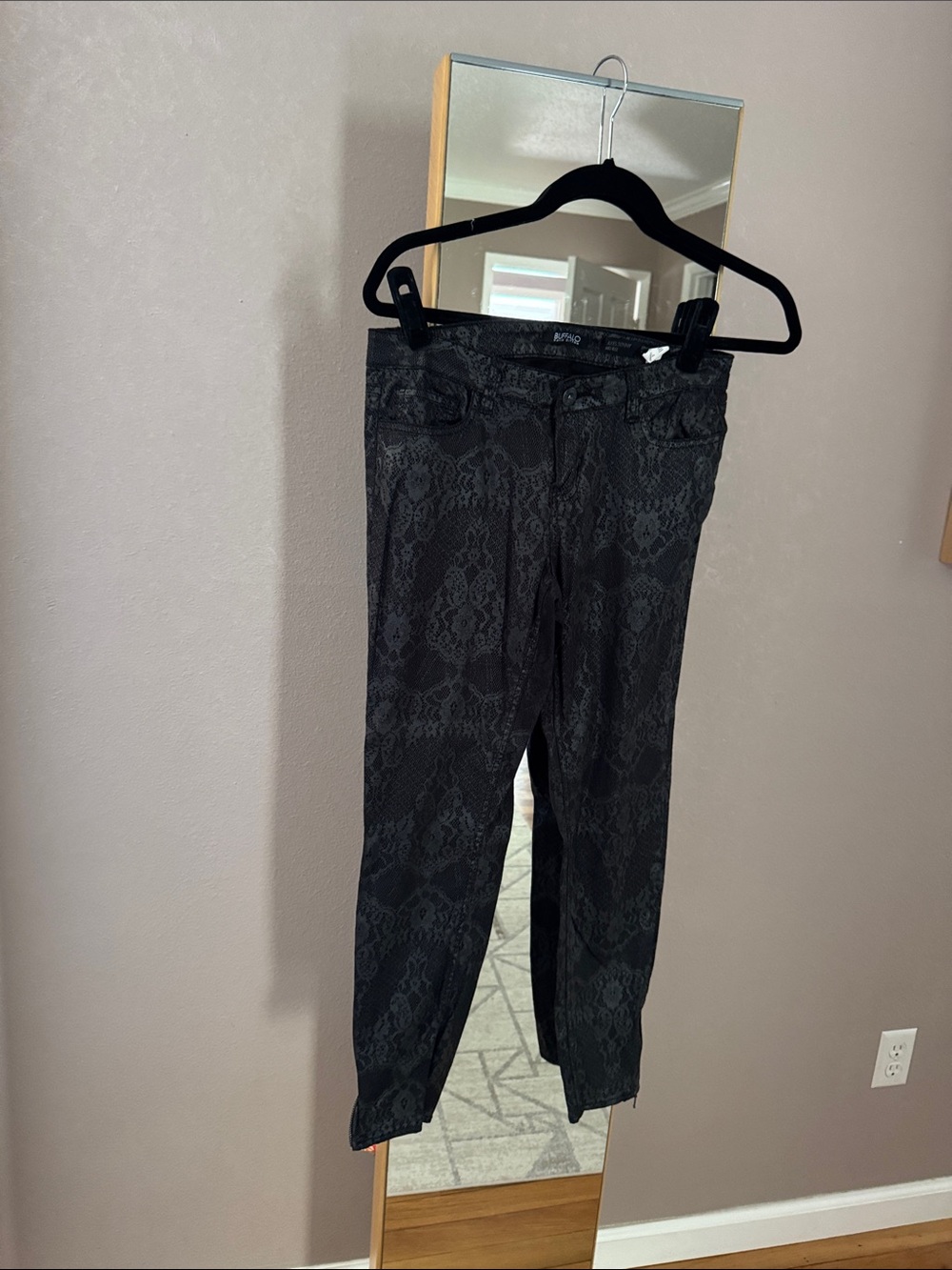 Buffalo David Bitton Black Lace-Effect Skinny Jeans